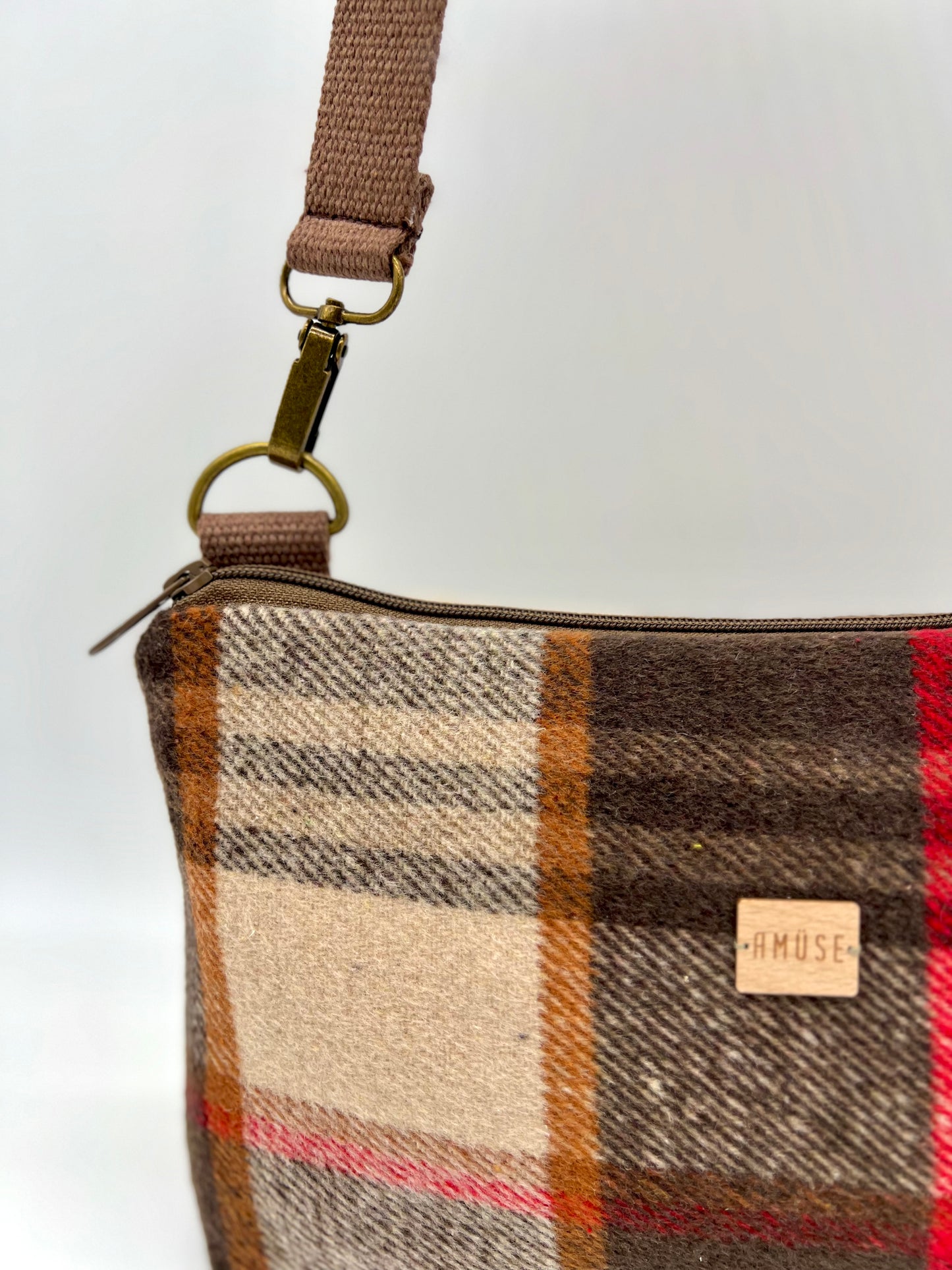 BANDOLERA MINI "Brown Plaid"