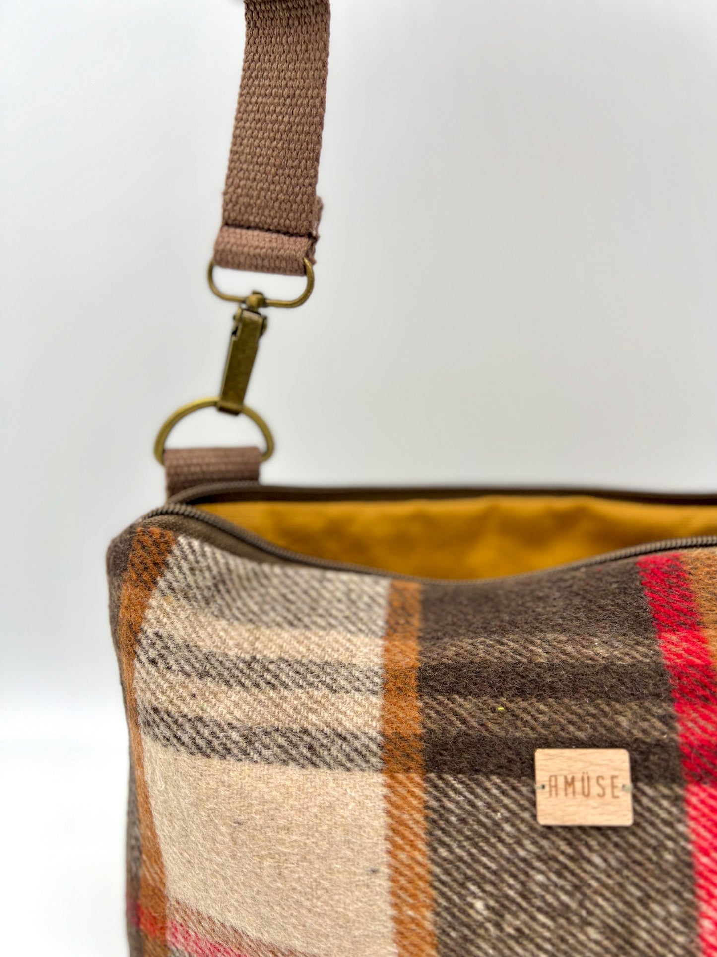 BANDOLERA MINI "Brown Plaid"