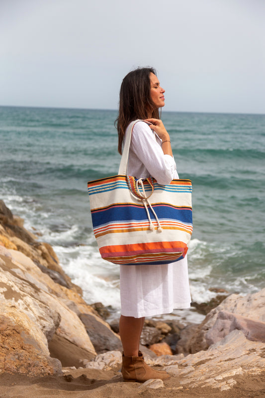 BIG BAG REVERSIBLE "Rayas Marineras"