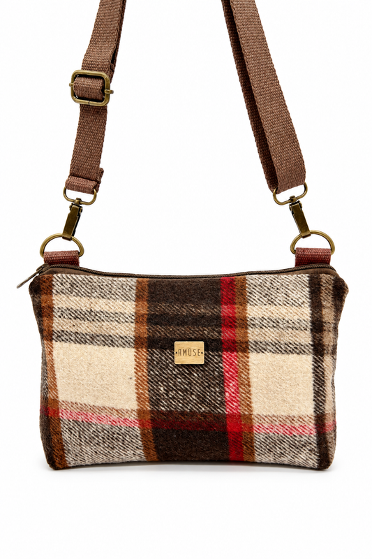 Brown Plaid foto 1 con escala de mini